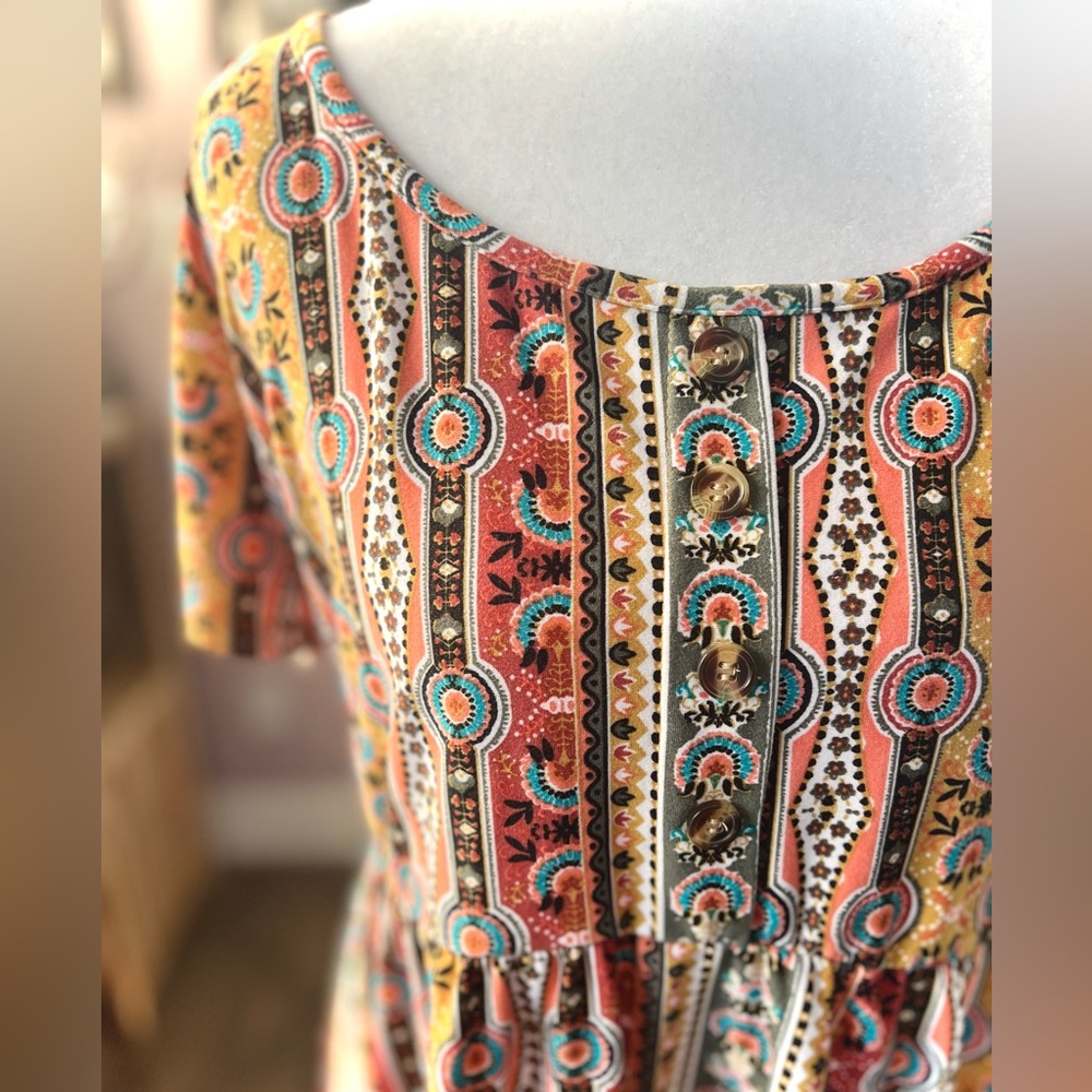 Bobbie Brooks Multicolor Patterned Mini Dress - image 2